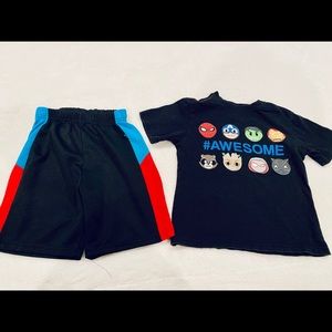 Boys Marvel shirt with short combo